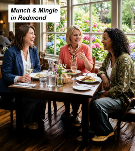 Business women networking over lunch in Redmond.