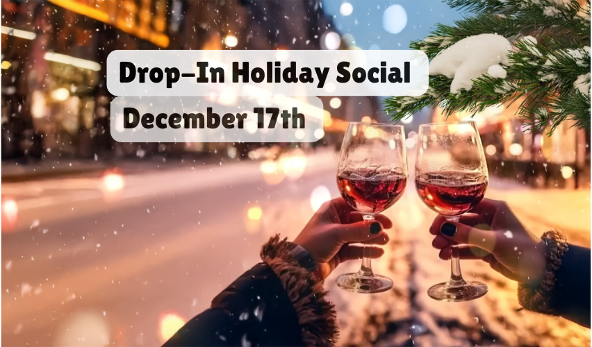 ladies holding drink glasses at a downtown street scene